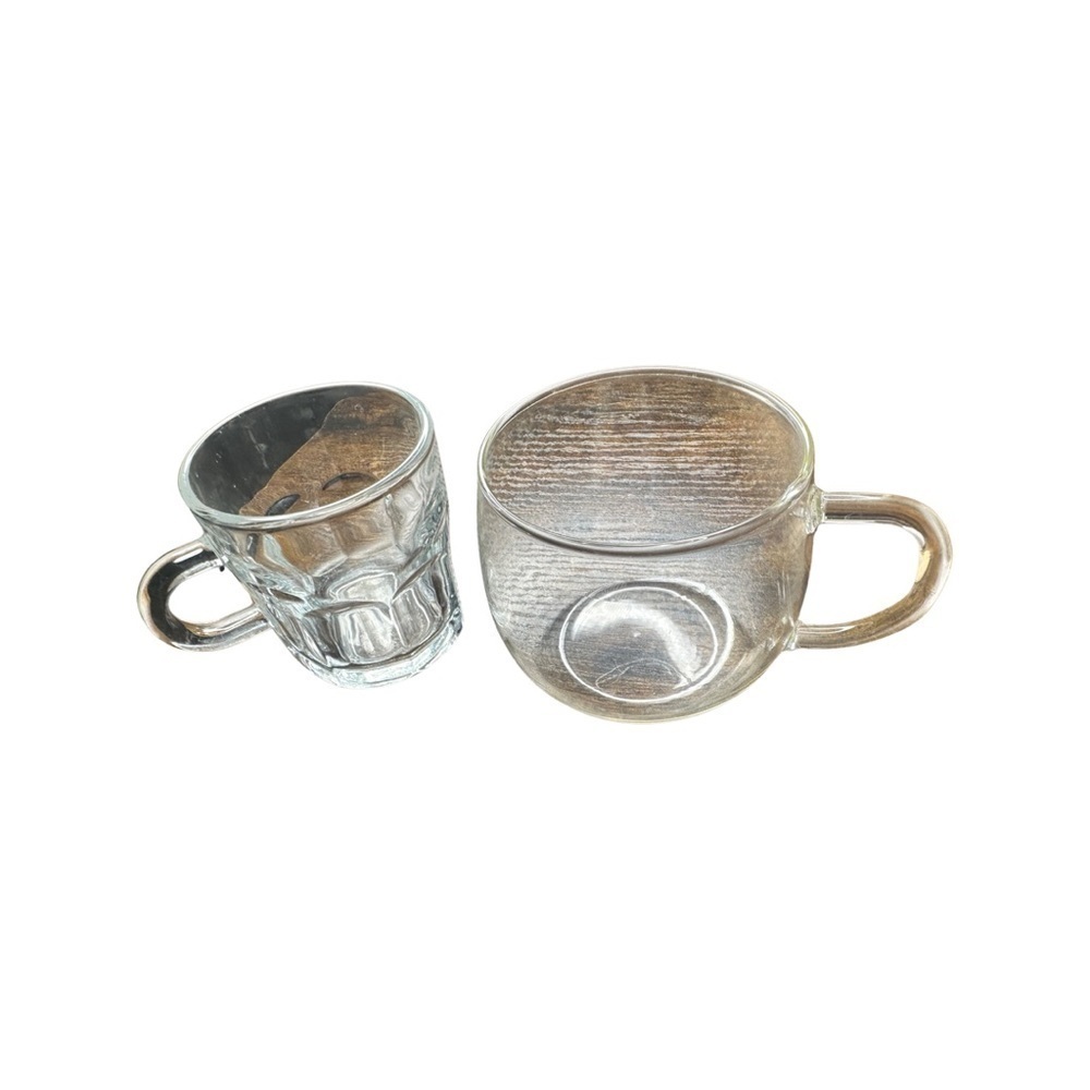 Two Small Glass Cups w/Handles ✨